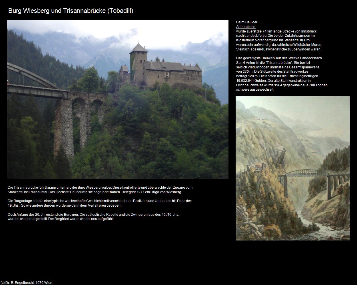 Burg Wiesberg und Trisannabrücke (Tobadill) in Kulturatlas-TIROL(c)B.Engelbrecht