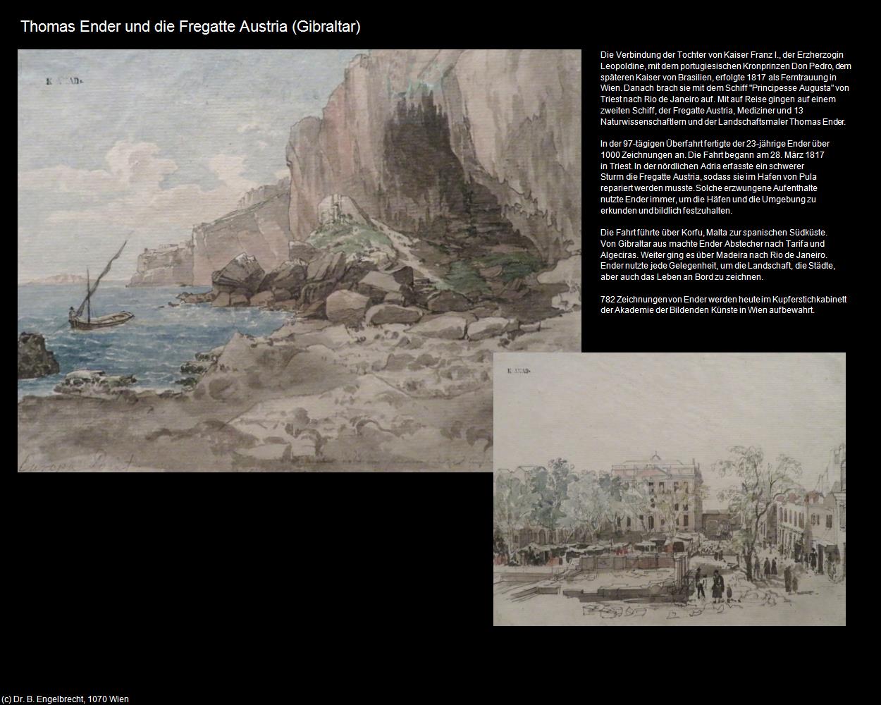 Thomas Ender und die Fregatte Austria (Gibraltar) in Kulturatlas-SPANIEN-ANDALUSIEN