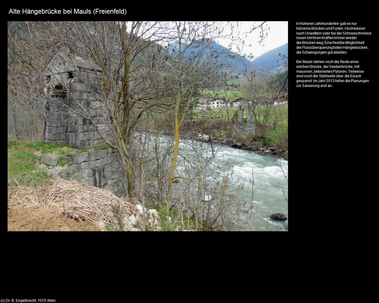 Alte Hängebrücke bei Mauls (Freienfeld/Campo di Trens) in Kulturatlas-SÜDTIROL