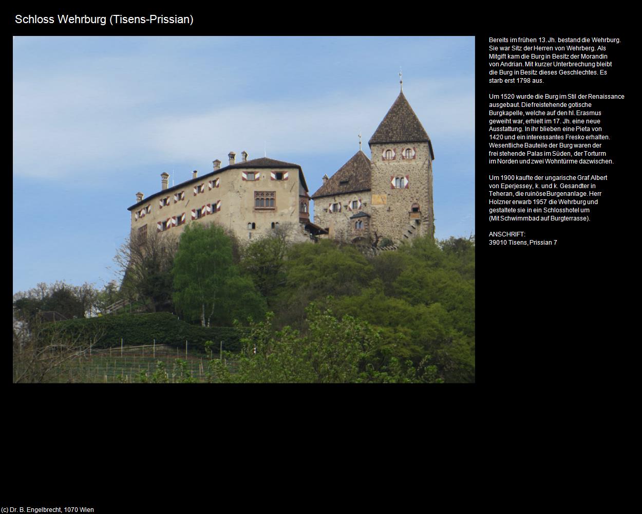 Schloss Wehrburg (Adrian) (Tisens/Tesimo) in Kulturatlas-SÜDTIROL