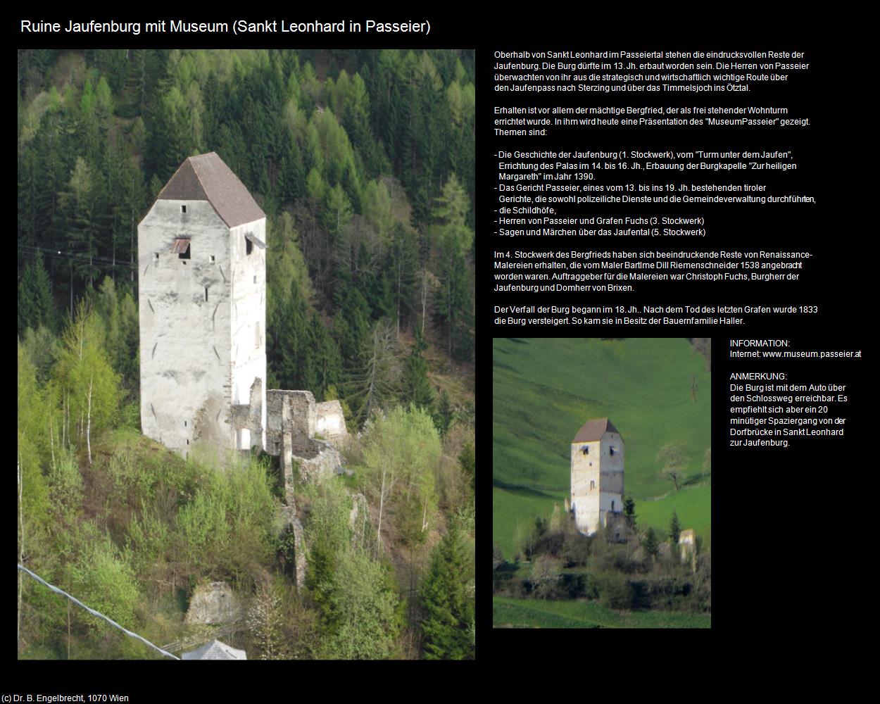 Jaufenburg mit Museum (Sankt Leonhard in Passeier/San Leonardo in Passiria) in Kulturatlas-SÜDTIROL