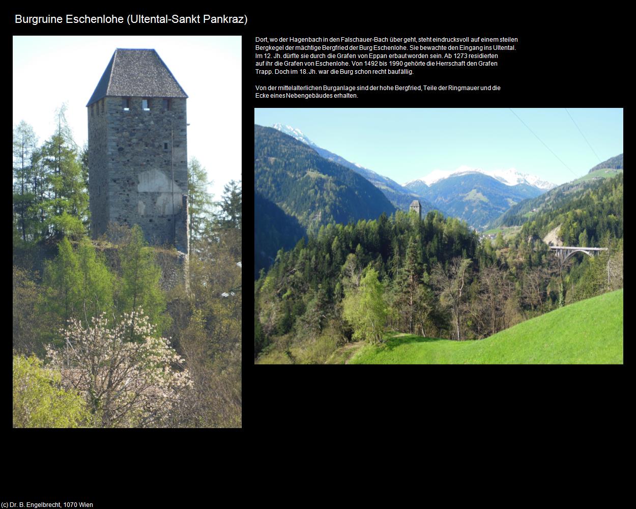 Burgruine Eschenloch (Sankt Pankraz) (Ultental/Valdultimo) in Kulturatlas-SÜDTIROL