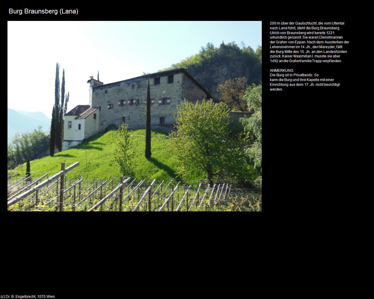 Burg Braunsberg (Lana) in Kulturatlas-SÜDTIROL