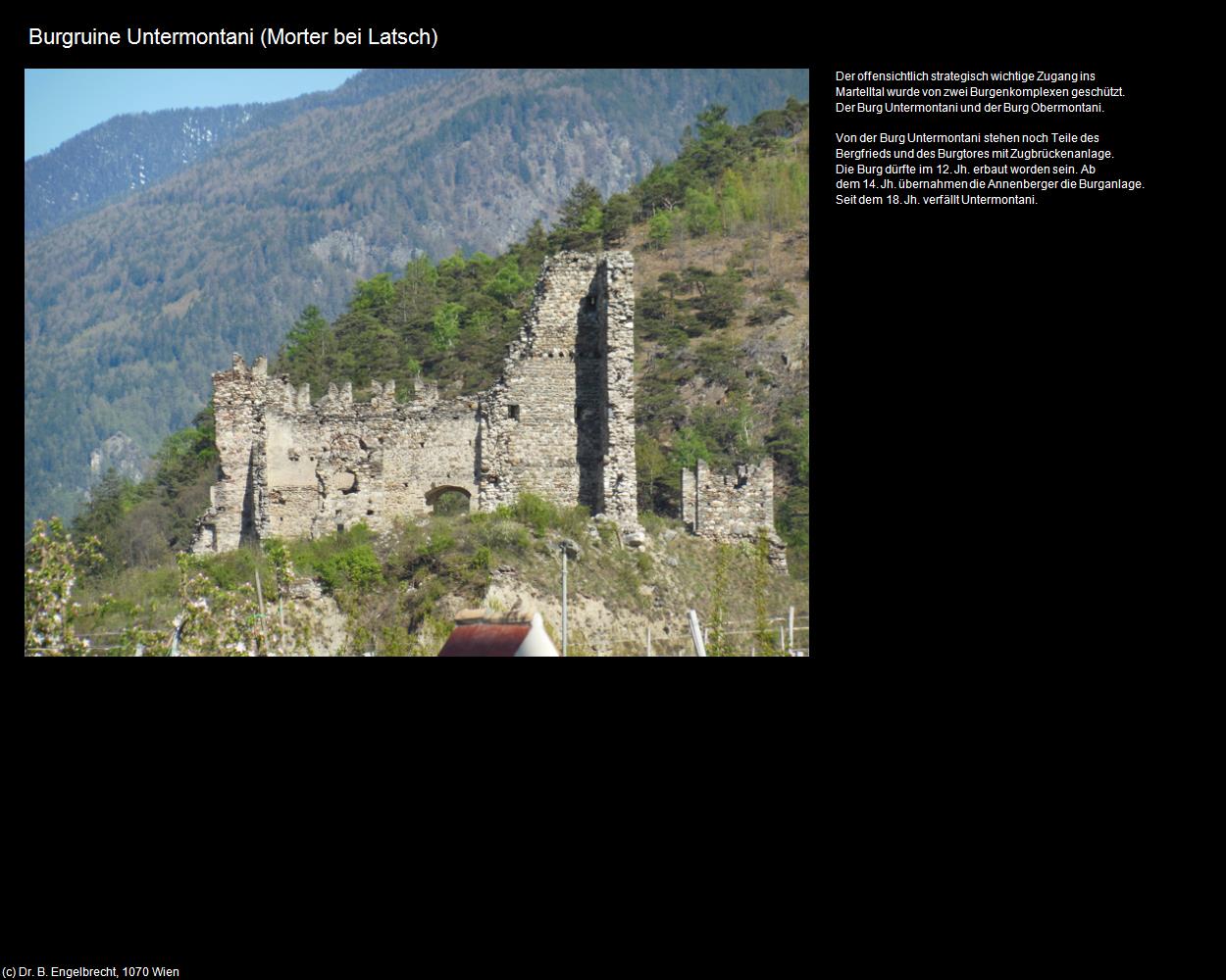 Burgruine Untermontani (Morter bei Latsch) in Kulturatlas-SÜDTIROL