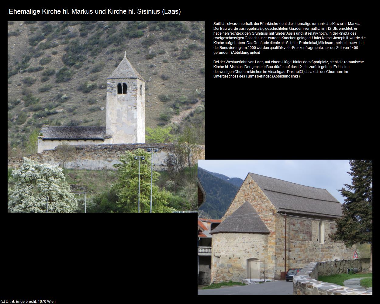 Ehem. Kirche hl. Markus und Kirche hl. Sisinius  (Laas/Lasa) in Kulturatlas-SÜDTIROL