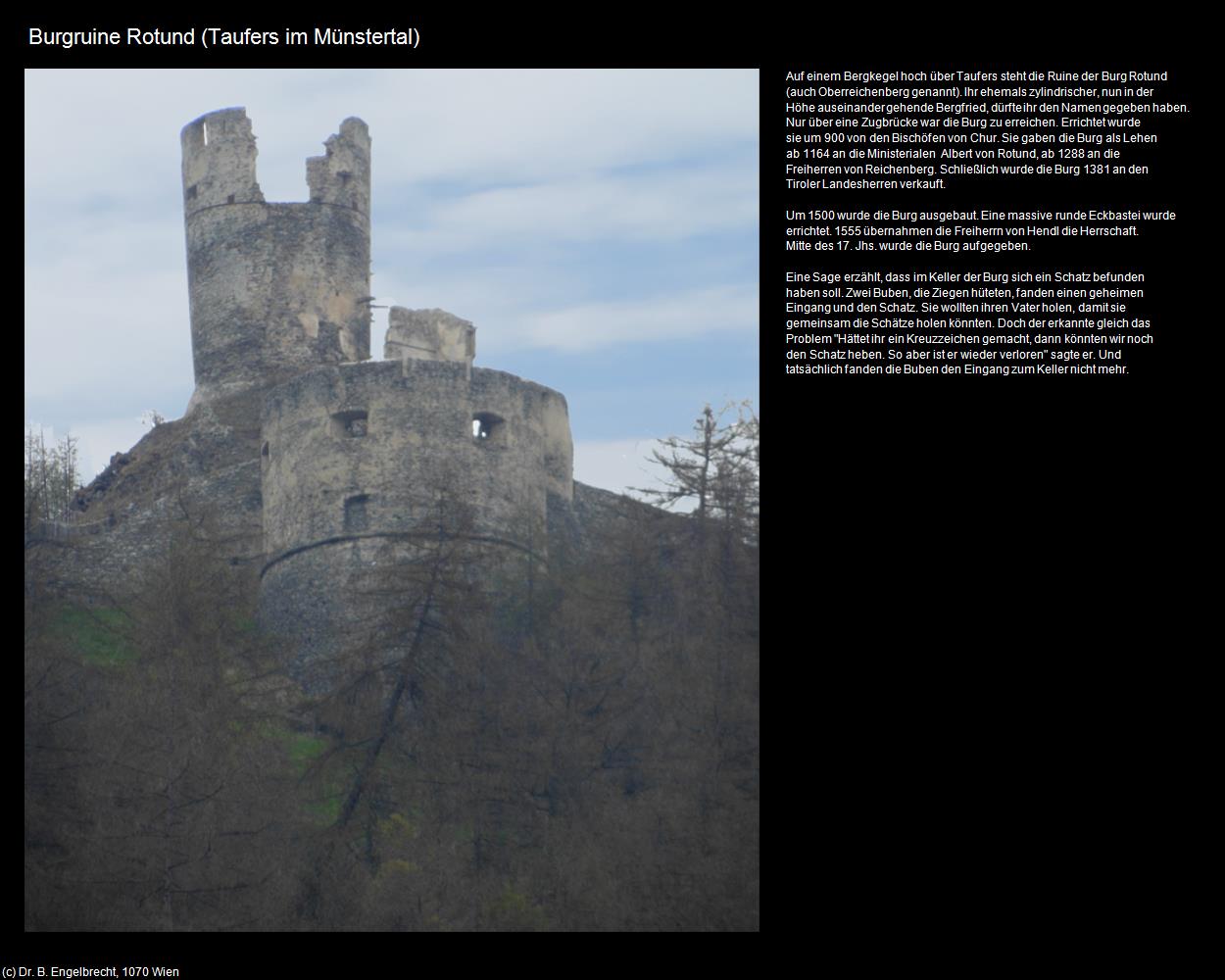 Burgruine Rotund  (Taufers im Münstertal/Tubre) in Kulturatlas-SÜDTIROL