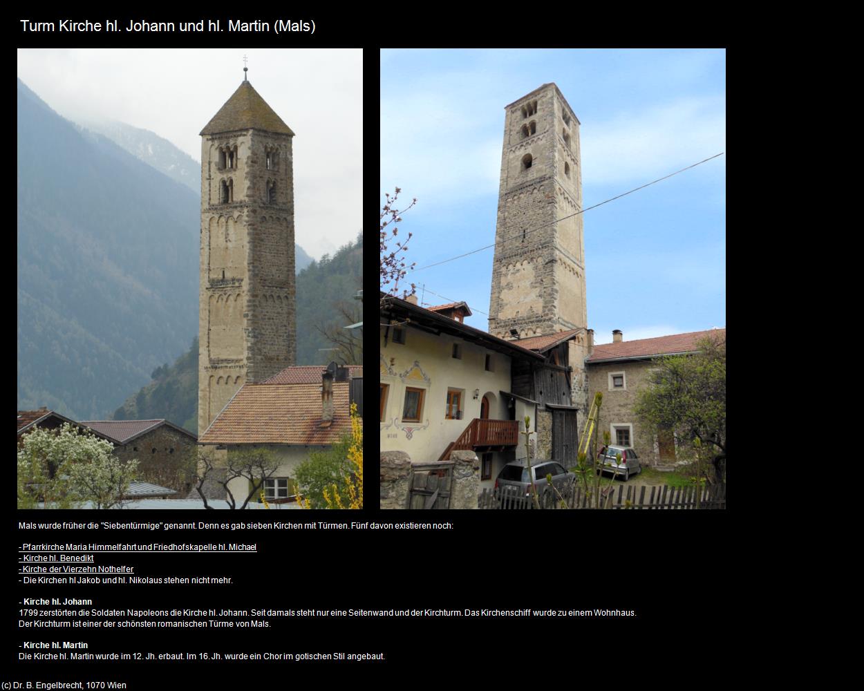 Turm Kirche hl. Johann und hl. Martin (Mals/Malles) in Kulturatlas-SÜDTIROL(c)B.Engelbrecht