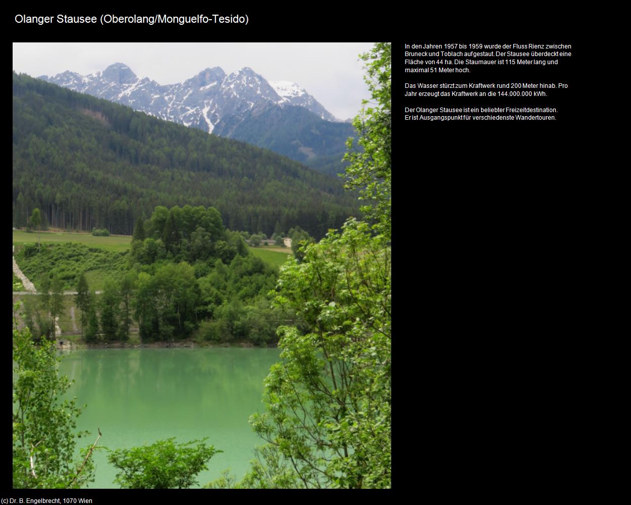 Olanger Stausee (Oberolang/Monguelfo-Tesido) in Kulturatlas-SÜDTIROL