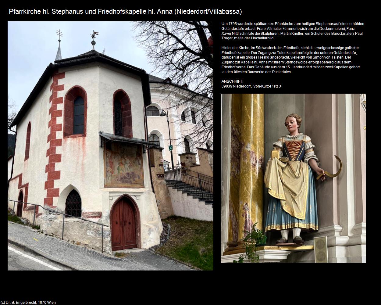 Pfk. hl. Stephanus-Friedhofskap. hl. Anna (Niederdorf/Villabassa) in Kulturatlas-SÜDTIROL