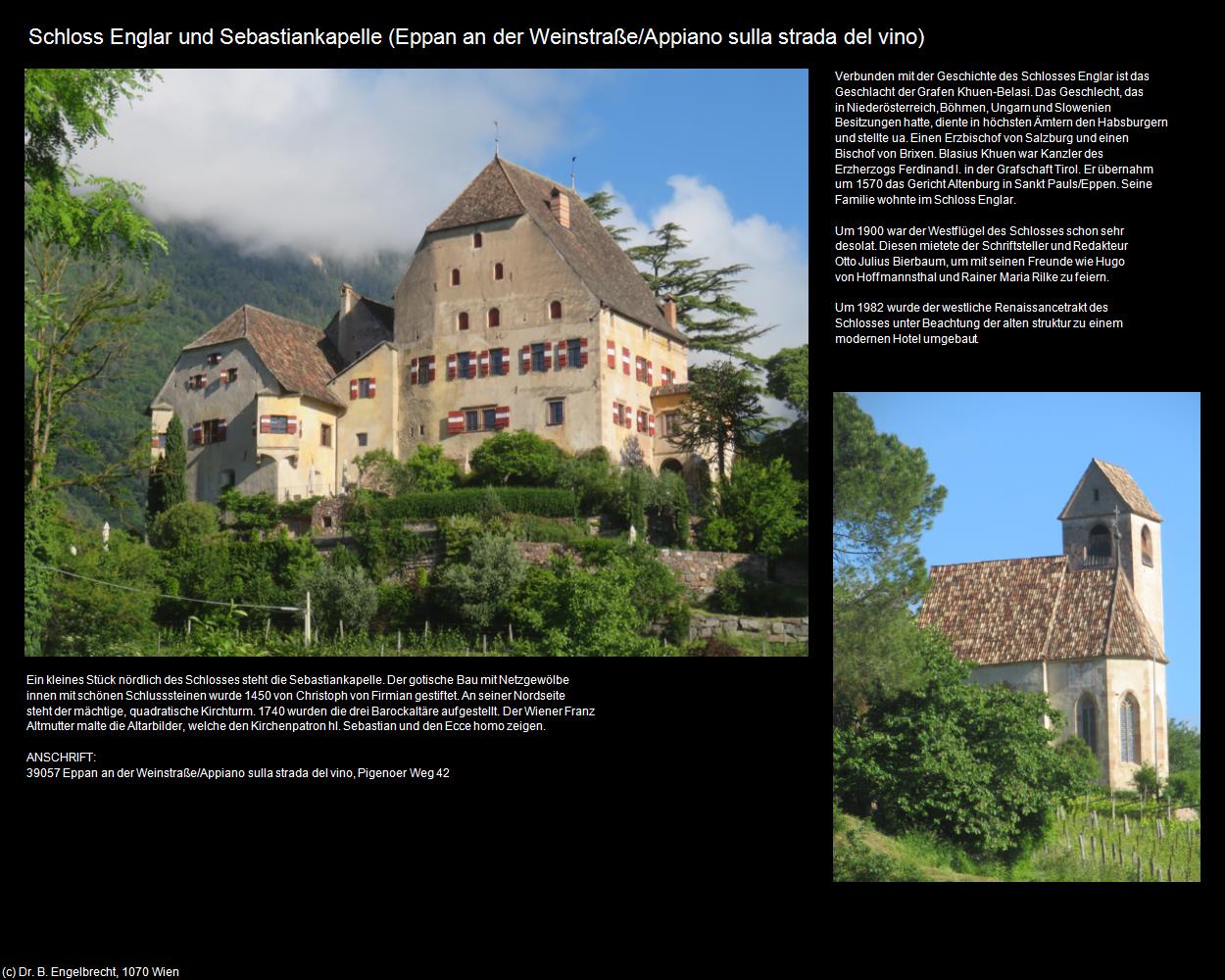 Schloss Englar und Sebastiankapelle (Eppan an der Weinstraße/Appiano sulla strada del vino) in Kulturatlas-SÜDTIROL