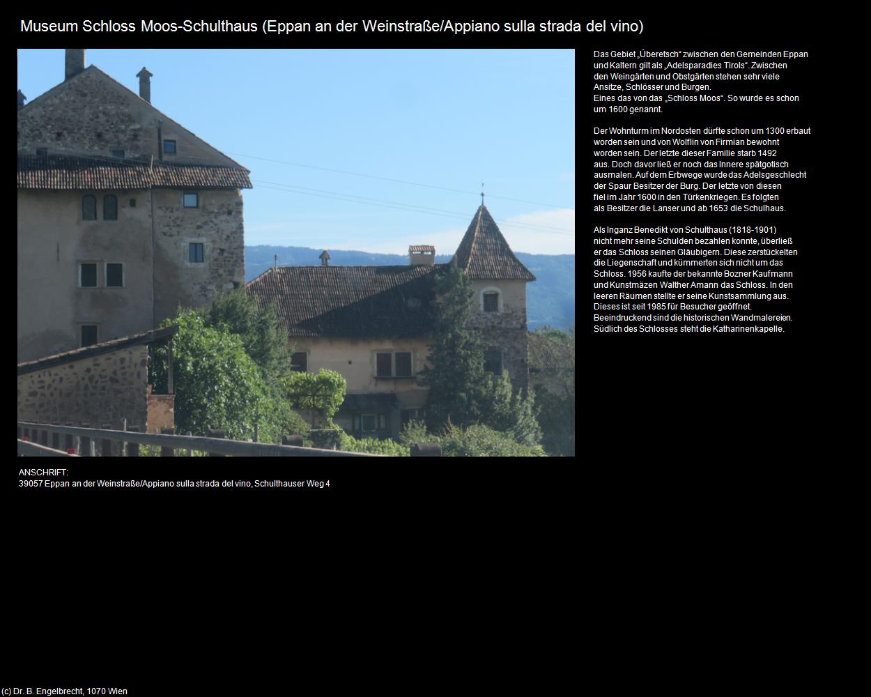 Museum Schloss Moos-Schulthaus (Eppan an der Weinstraße/Appiano sulla strada del vino) in Kulturatlas-SÜDTIROL