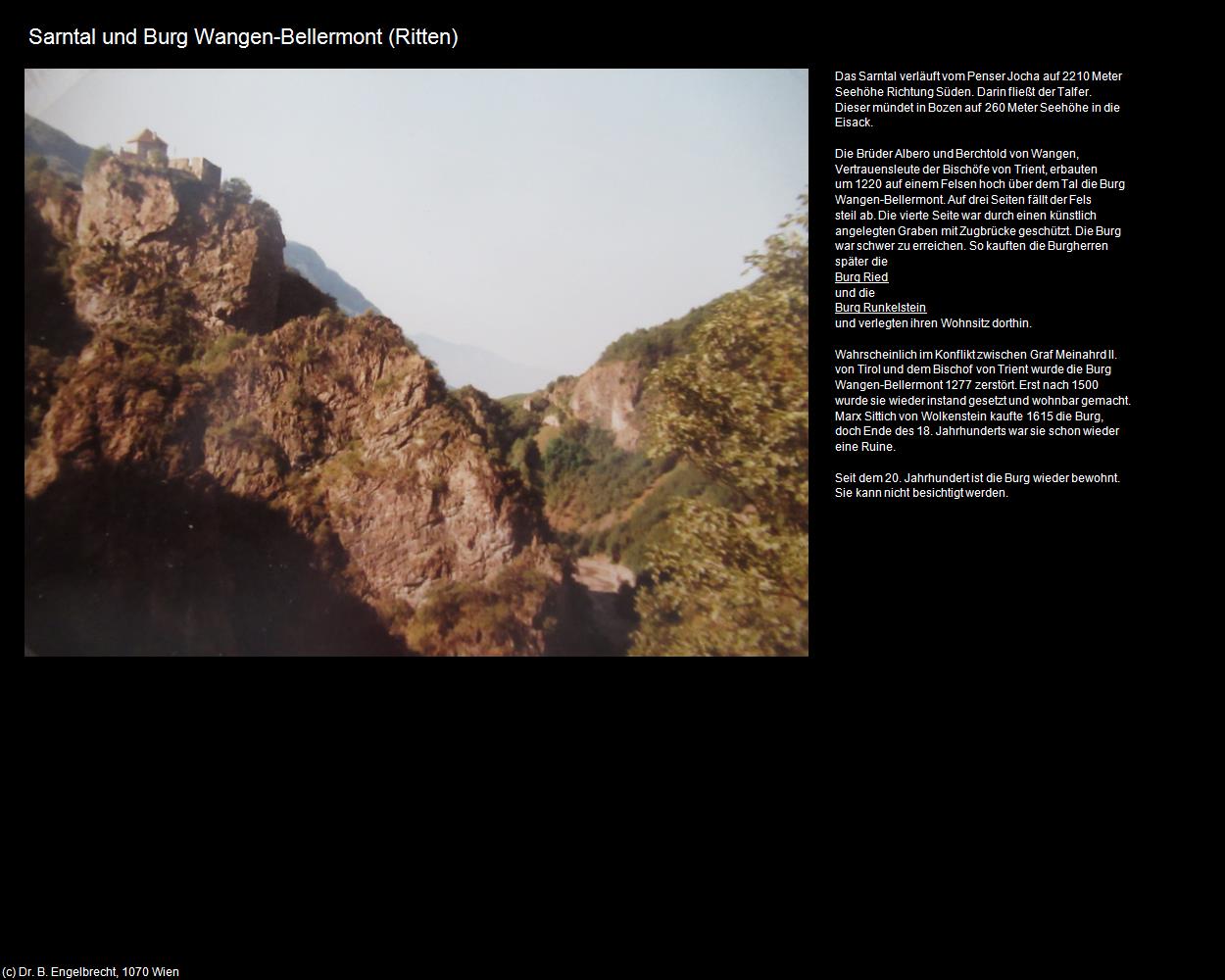 Sarntal und Burg Wangen-Bellermont (Ritten/Renon) in Kulturatlas-SÜDTIROL(c)B.Engelbrecht