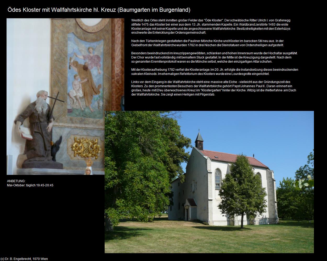 Ödes Kloster mit Wallfk. hl. Kreuz (Baumgarten im Burgenland) in Kulturatlas-BURGENLAND