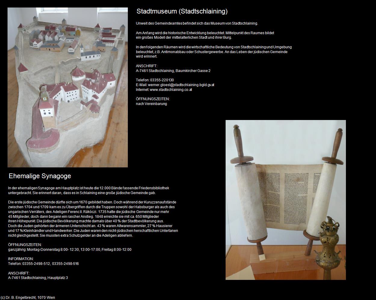 Stadtmuseum und Ehemalige Synagoge (Stadtschlaining) in Kulturatlas-BURGENLAND