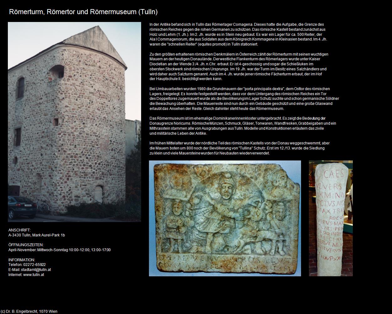 Römerturm und Römermuseum (Tulln) in Kulturatlas-NIEDERÖSTERREICH
