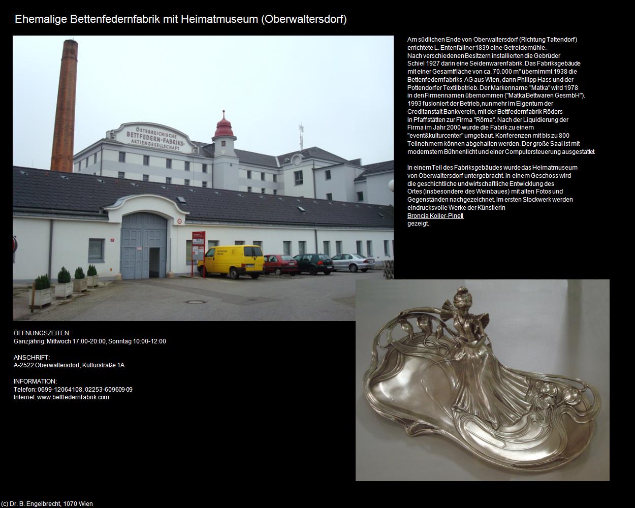 Ehem. Bettenfedernfabrik mit Heimatmuseum  (Oberwaltersdorf) in Kulturatlas-NIEDERÖSTERREICH(c)B.Engelbrecht