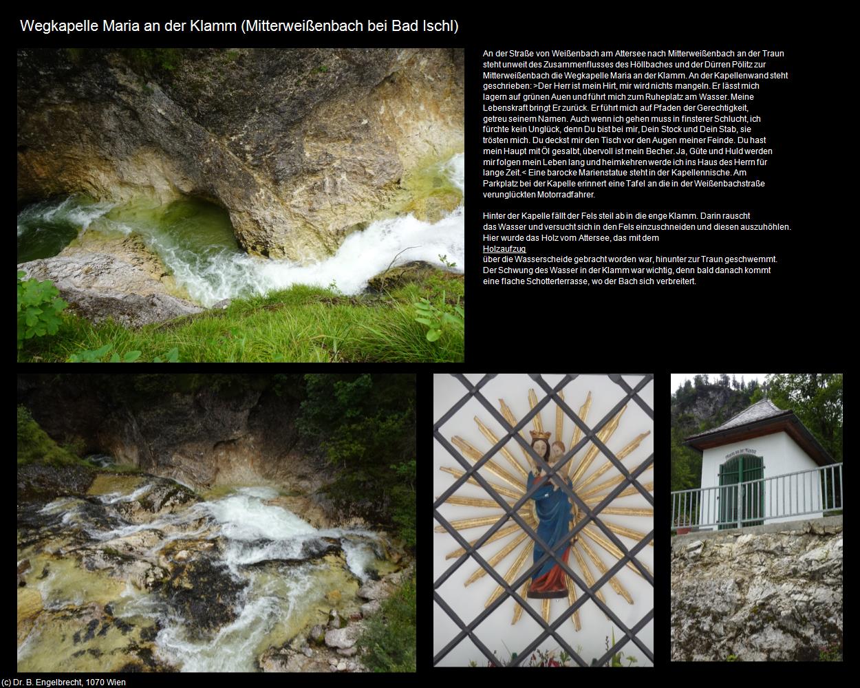 Wegkapelle Maria an der Klamm (Mitterweißenbach) (Bad Ischl) in Kulturatlas-OBERÖSTERREICH(c)B.Engelbrecht