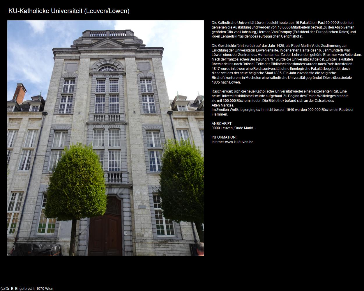 KU-Katholieke Universiteit (Leuven/Löwen) in Kulturatlas-BELGIEN(c)B.Engelbrecht