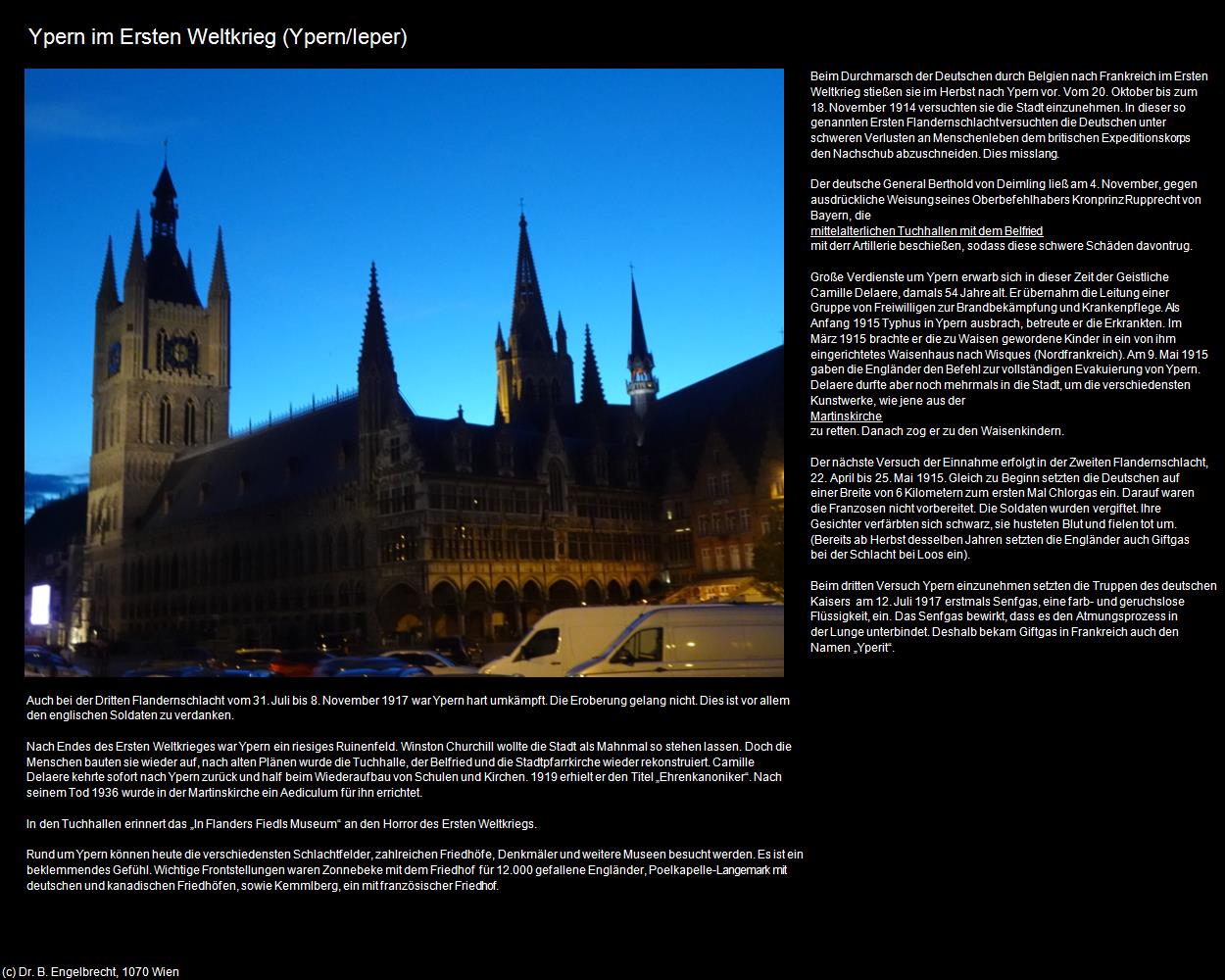 Ypern im Ersten Weltkrieg  (Ypern/Ieper) in Kulturatlas-BELGIEN(c)B.Engelbrecht