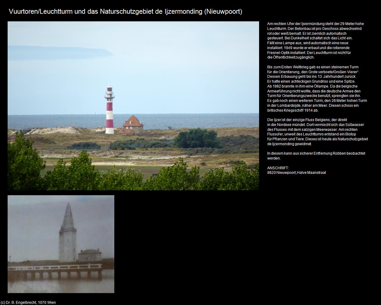 Leuchtturm im Naturschutzgebiet de Ijzermonding (Nieuwpoort ) in Kulturatlas-BELGIEN