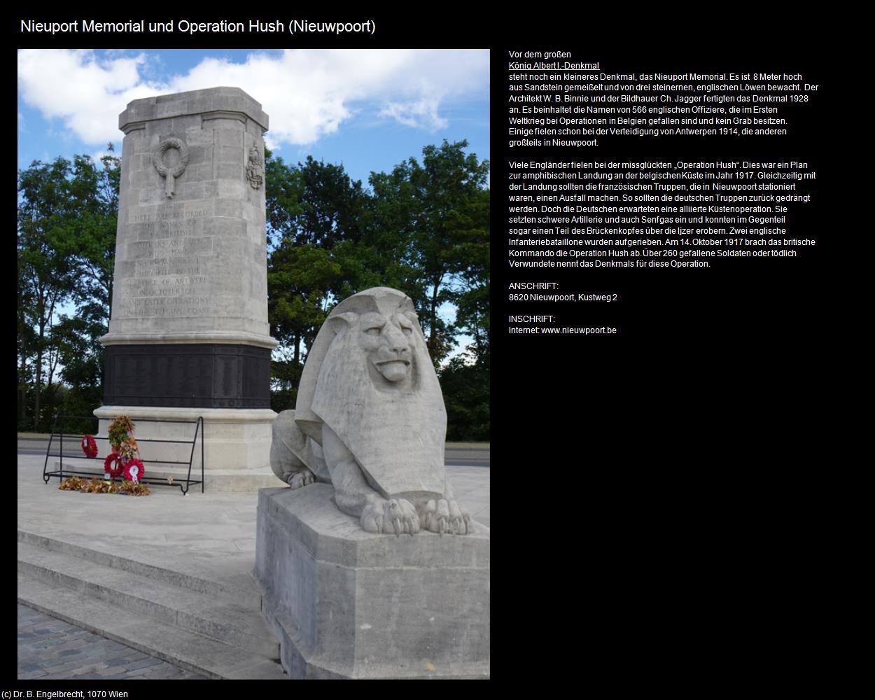 Nieuport Memorial und Operation Hush (Nieuwpoort ) in Kulturatlas-BELGIEN(c)B.Engelbrecht