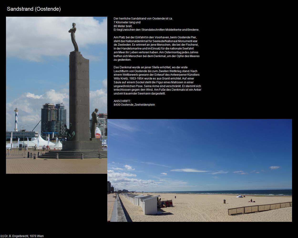 Sandstrand und Nationaldenkmal  (Oostende) in Kulturatlas-BELGIEN