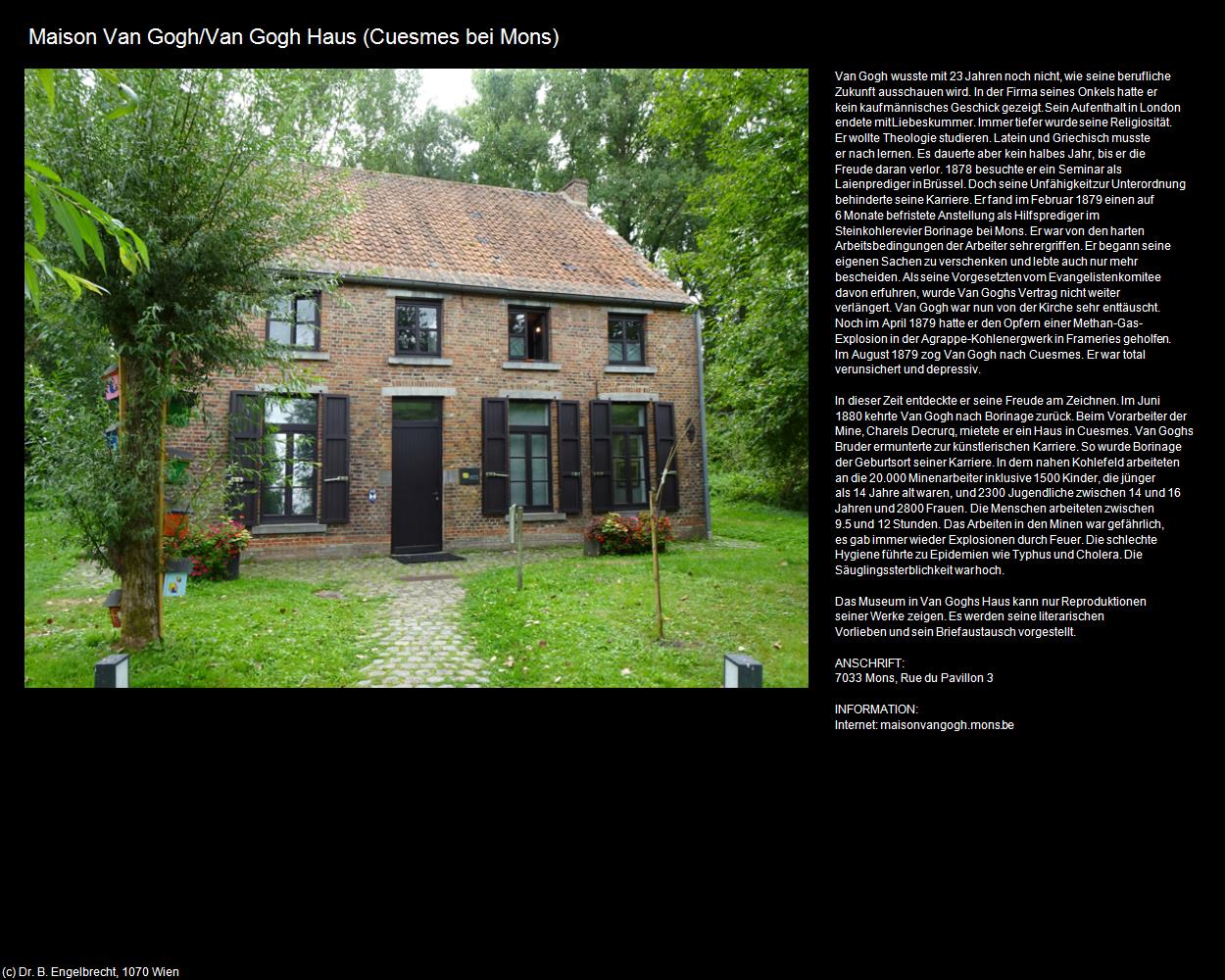 Maison Van Gogh/Van Gogh Haus (Cuesmes) (Mons/Bergen) in Kulturatlas-BELGIEN