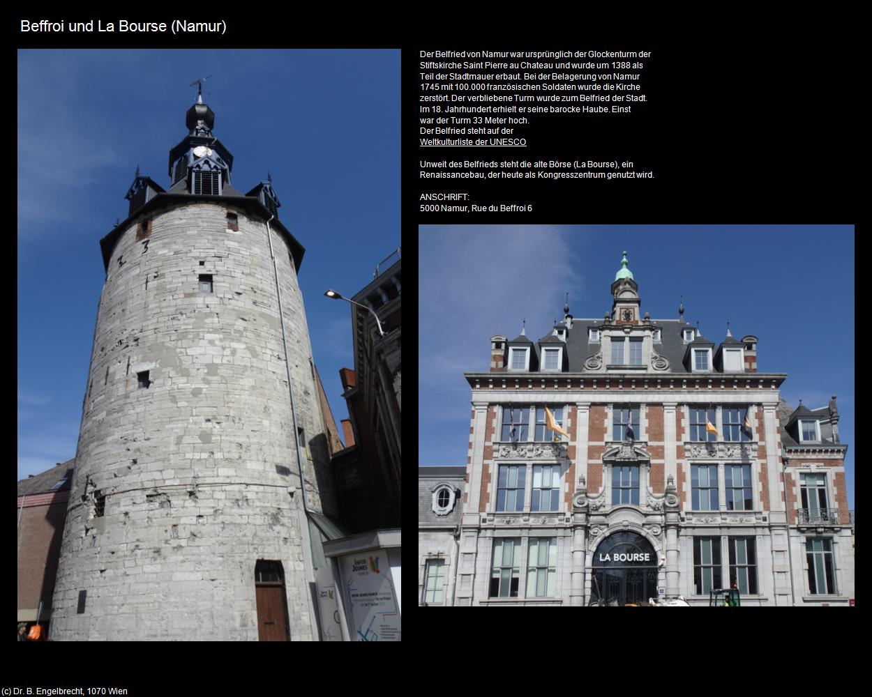 Beffroi und La Bourse (Namur) in Kulturatlas-BELGIEN(c)B.Engelbrecht