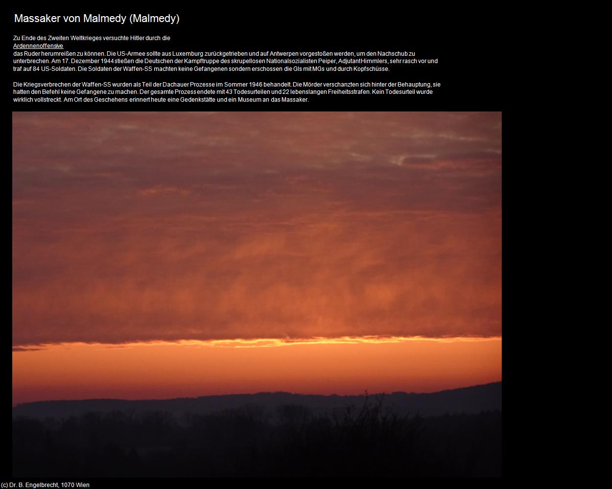 Massaker von Malmedy (Malmedy) in Kulturatlas-BELGIEN(c)B.Engelbrecht