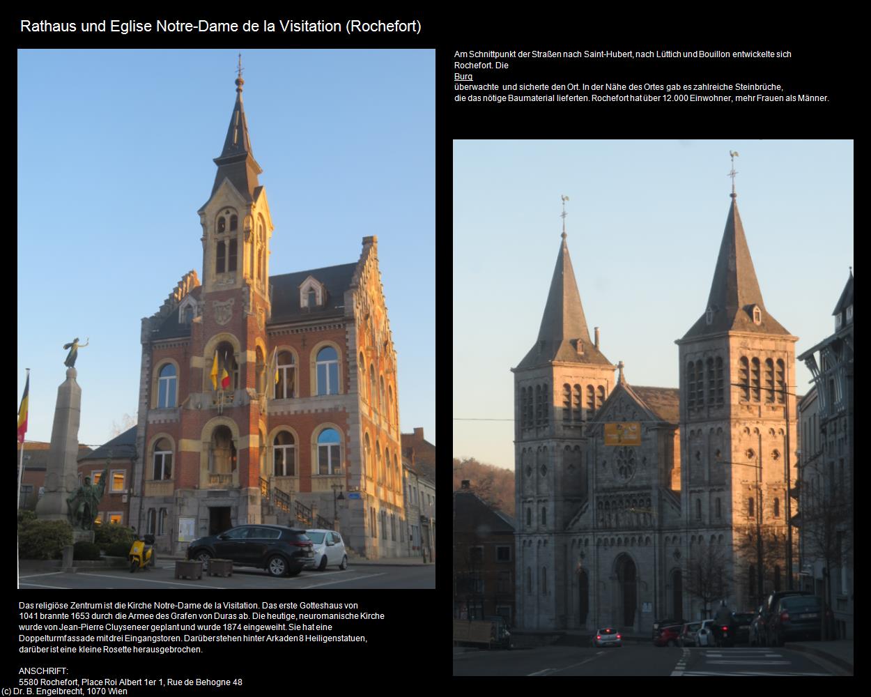 Rathaus und Eglise Notre-Dame de la Visitation (Rochefort) in Kulturatlas-BELGIEN(c)B.Engelbrecht