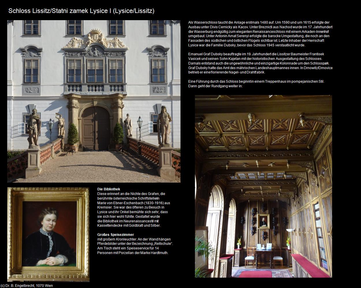 Schloss Lissitz I (Lysice/Lissitz) in Kulturatlas-TSCHECHIEN