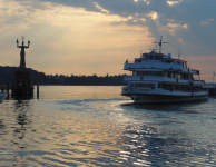 Hafenfigur Imperia und Pegel Bodensee (Konstanz)