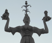 Hafenfigur Imperia und Pegel Bodensee (Konstanz)