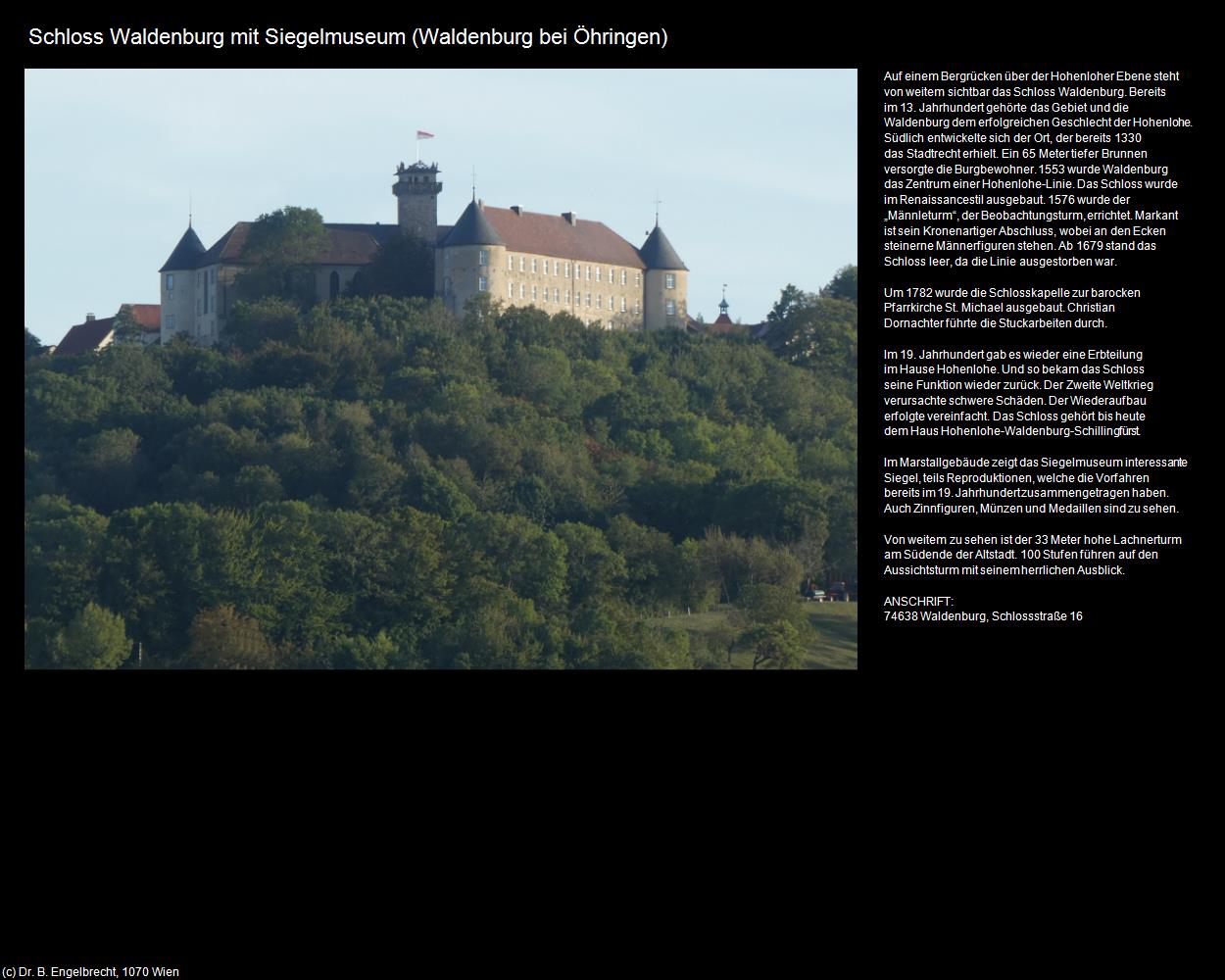 Schloss Waldenburg mit Siegelmuseum (Waldenburg bei Öhringen) in Kulturatlas-BADEN-WÜRTTEMBERG