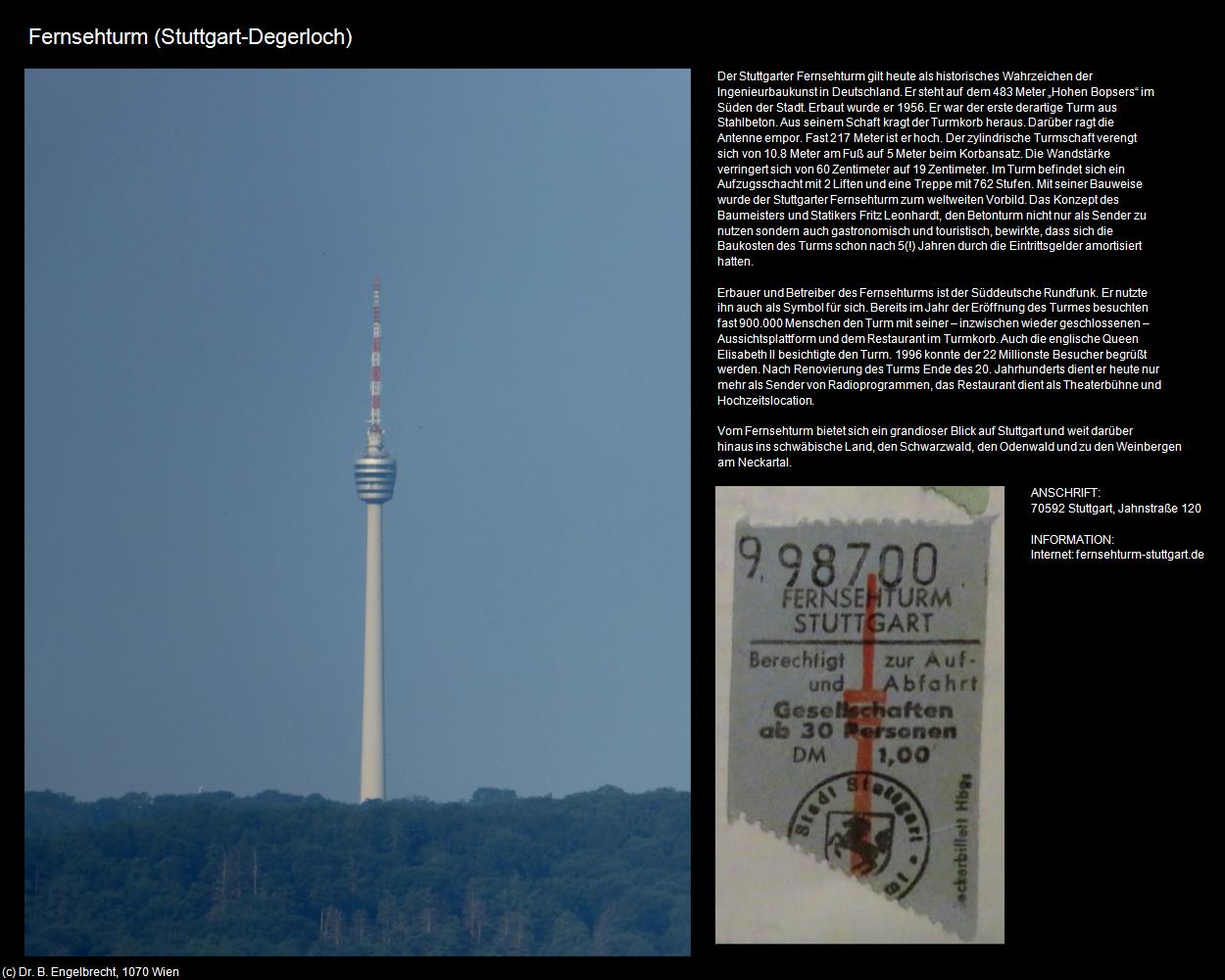 Fernsehturm (Degerloch) (Stuttgart) in Kulturatlas-BADEN-WÜRTTEMBERG