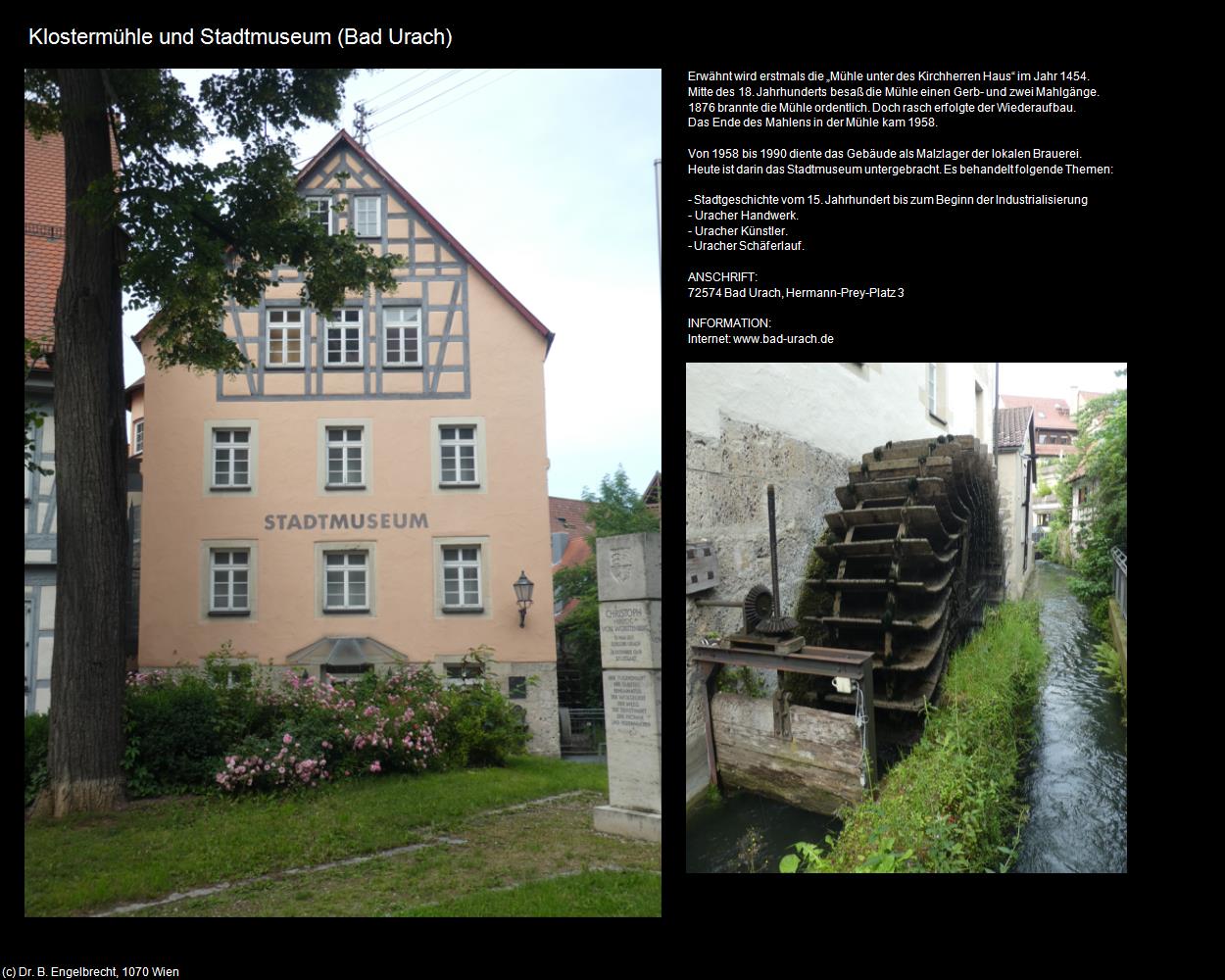 Klostermühle und Stadtmuseum (Bad Urach) in Kulturatlas-BADEN-WÜRTTEMBERG