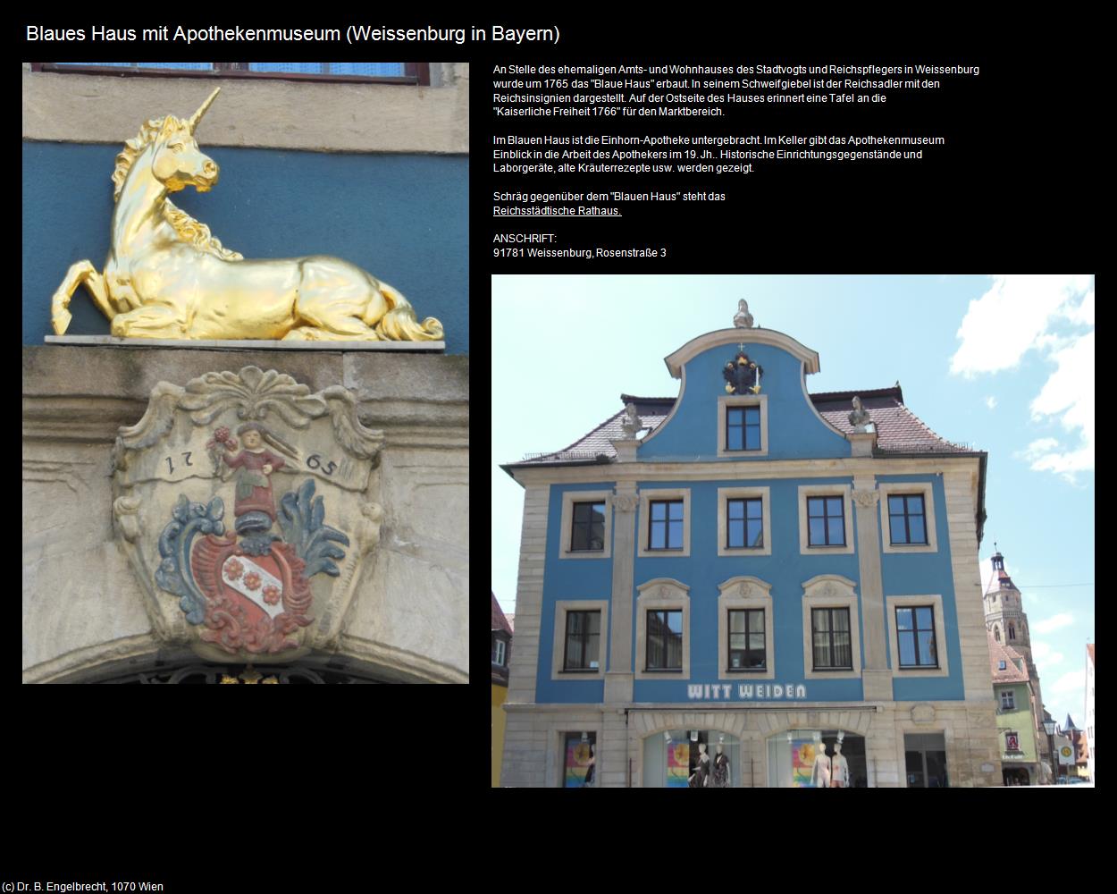 Blaues Haus mit Apothekenmuseum  (Weissenburg in Bayern) in Kulturatlas-BAYERN(c)B.Engelbrecht