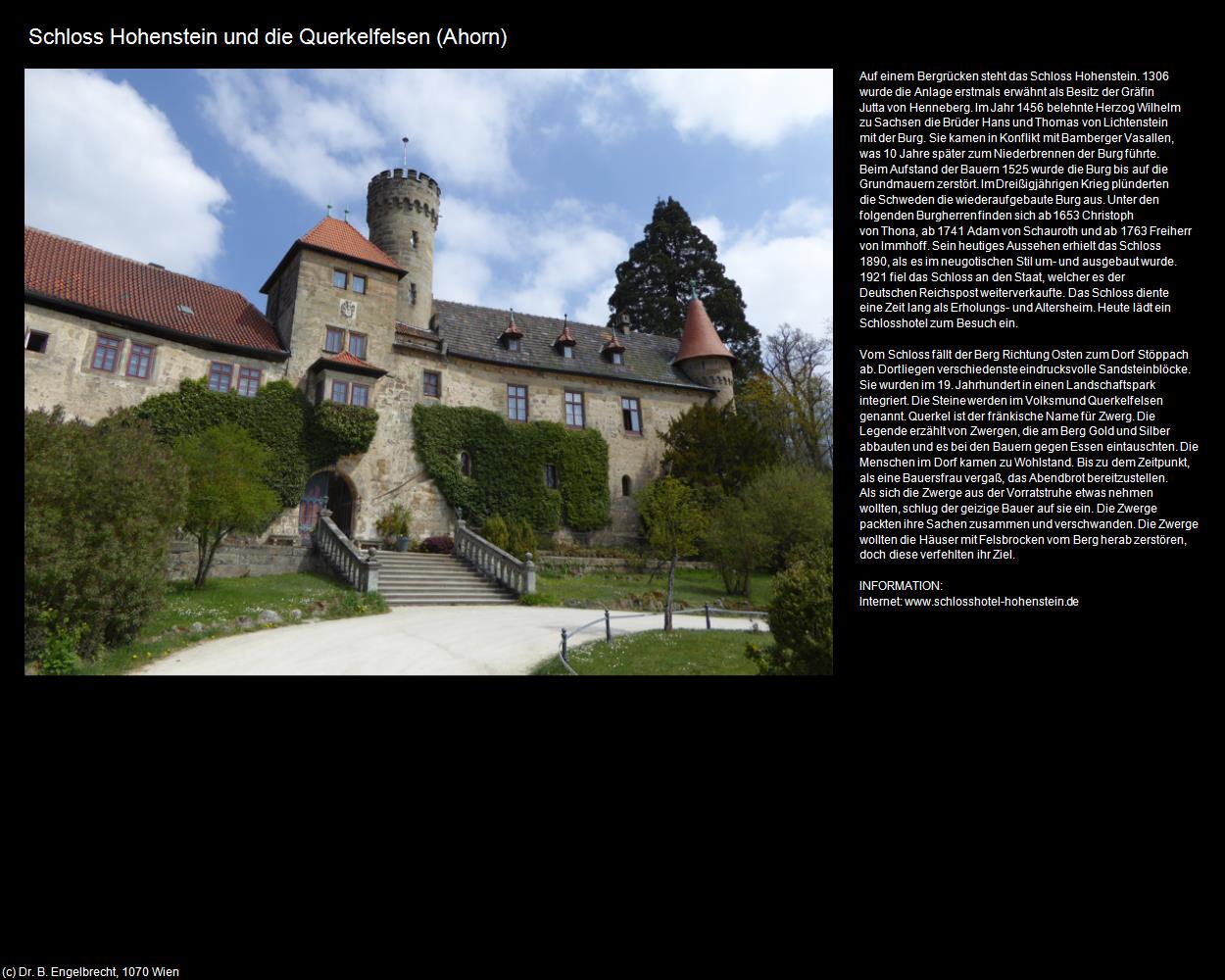 Schloss Hohenstein und die Querkelfelsen (Ahorn) in Kulturatlas-BAYERN