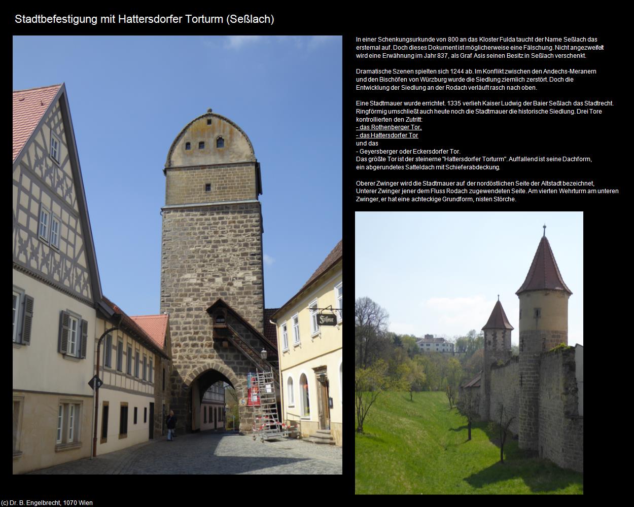 Stadtbefestigung mit Hattersdorfer Torturm (Seßlach) in Kulturatlas-BAYERN(c)B.Engelbrecht