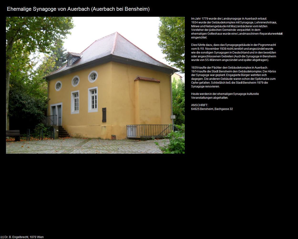 Ehem. Synagoge von Auerbach (Auerbach bei Bensheim) (Auerbach bei Bensheim) in Kulturatlas-HESSEN