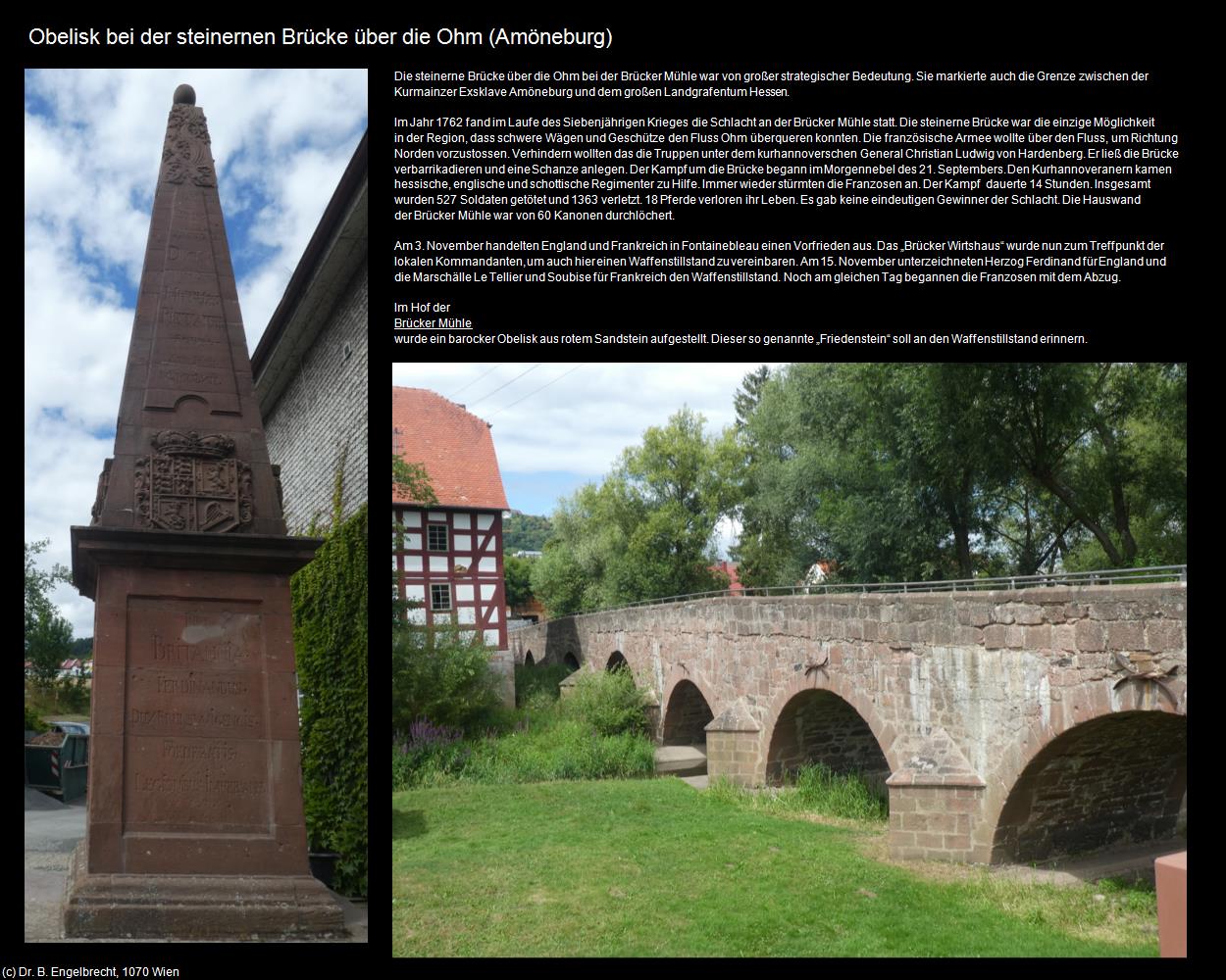 Obelisk bei der steinernen Brücke über die Ohm (Amöneburg) in Kulturatlas-HESSEN(c)B.Engelbrecht