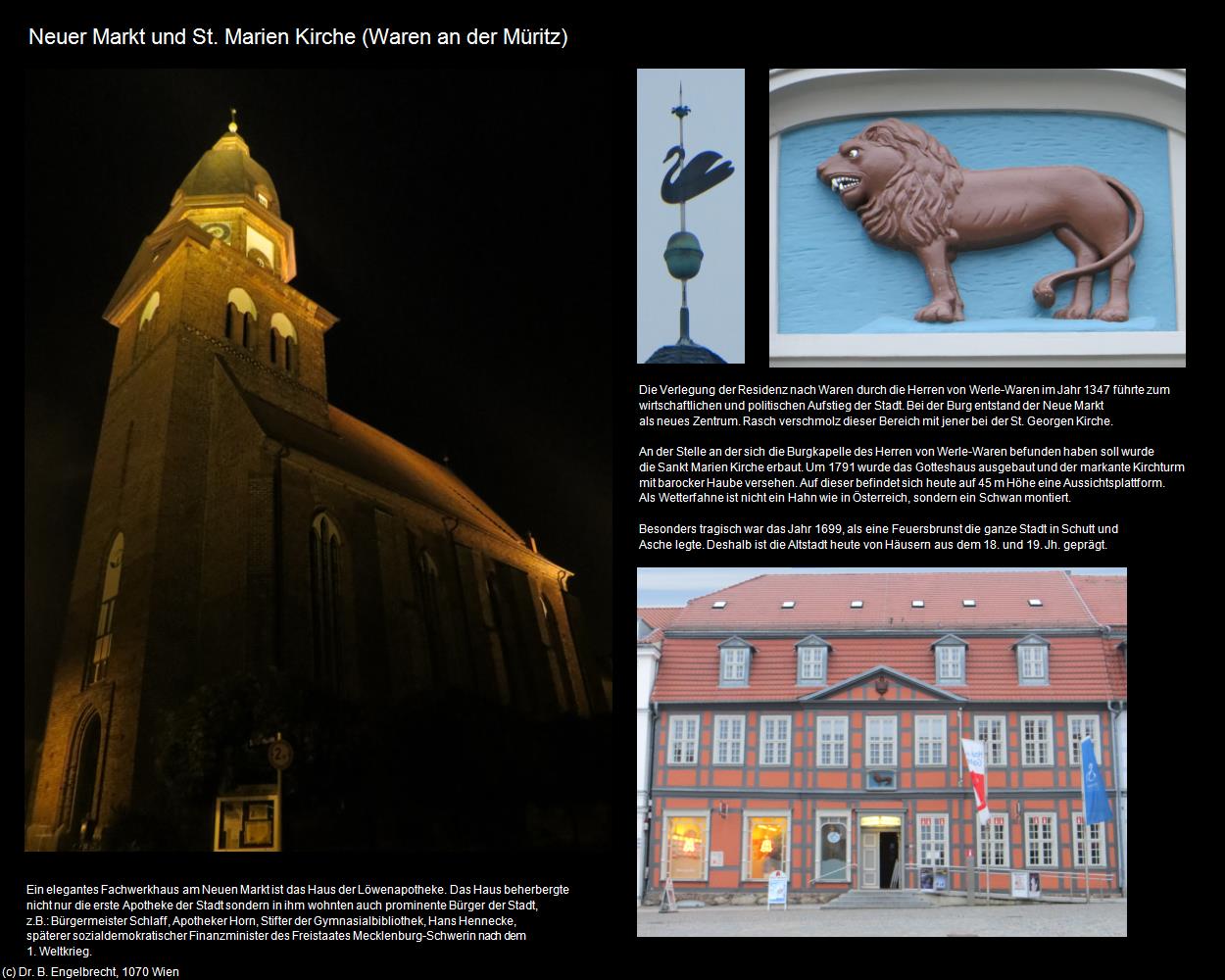 Neuer Markt und St. Marien Kirche  (Waren/Müritz) in Kulturatlas-MECKLENBURG-VORPOMMERN