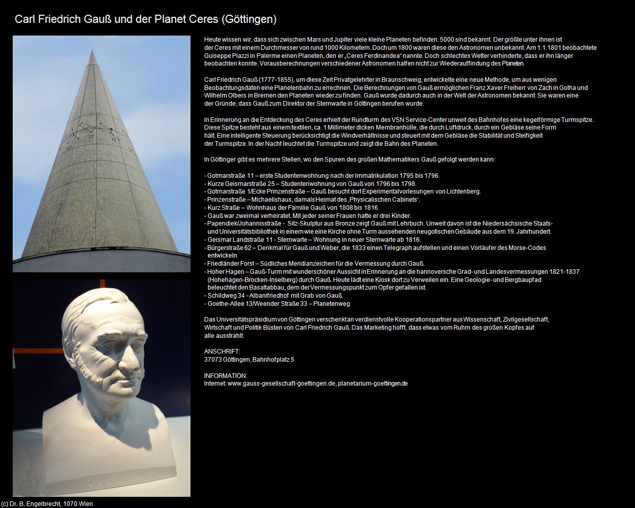 Carl Friedrich Gau&szlig; und der Planet Ceres (G&ouml;ttingen) in Kulturatlas-NIEDERSACHSEN