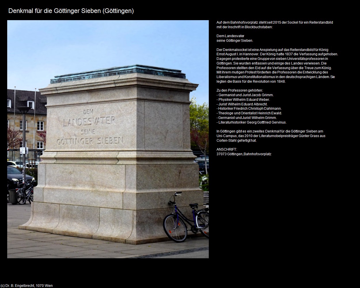 Denkmal f&uuml;r die G&ouml;ttinger Sieben (G&ouml;ttingen) in Kulturatlas-NIEDERSACHSEN