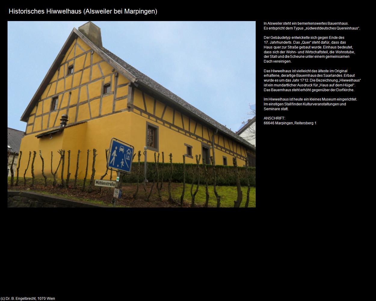 Hist. Hiwwelhaus (Alsweiler bei Marpingen (DEU-SL)) in RHEINLAND-PFALZ und SAARLAND