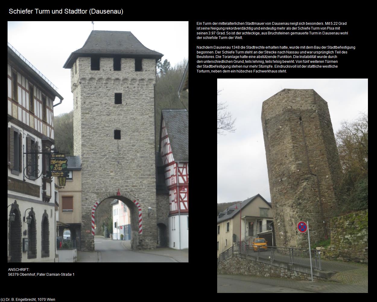 Schiefer Turm und Stadttor (Dausenau (DEU-RP)) in RHEINLAND-PFALZ und SAARLAND