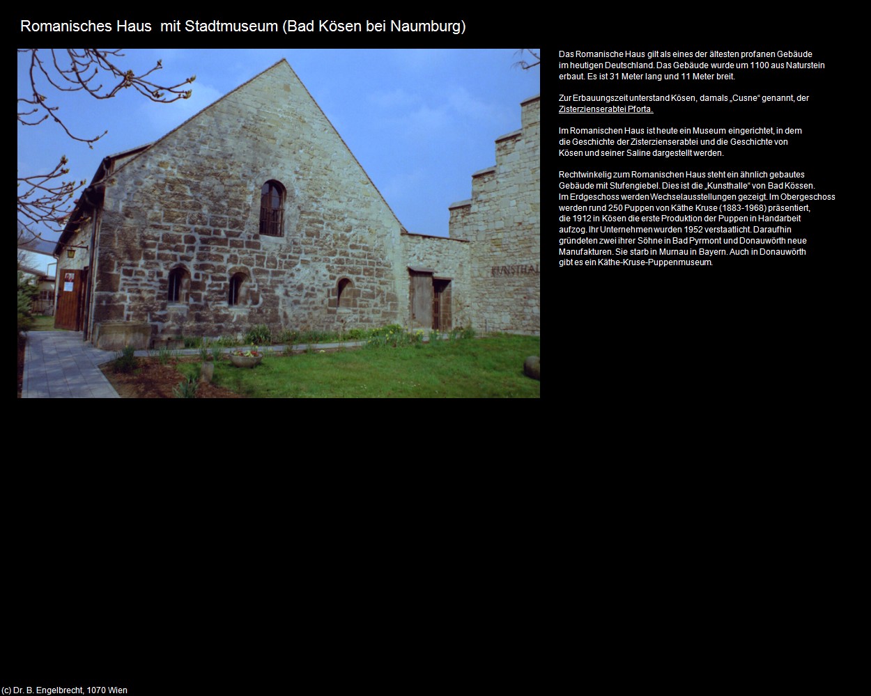 Romanisches Haus  mit Stadtmuseum (Bad K&ouml;sen bei Naumburg) in Kulturatlas-SACHSEN-ANHALT(c)B.Engelbrecht