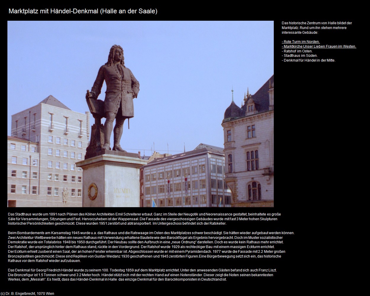 Marktplatz mit H&auml;ndel-Denkmal (Halle an der Saale) in Kulturatlas-SACHSEN-ANHALT(c)B.Engelbrecht