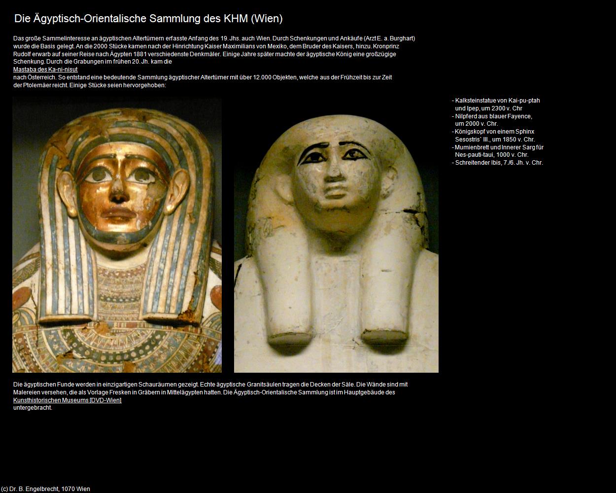 Ägyptisch-Orientalische Sammlung des KHM (Wien) (+Ägyptisches in Österreich) in Kulturatlas-ÄGYPTEN(c)B.Engelbrecht