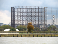 Jumbo the gasometer (Greenwich)  (London, England)